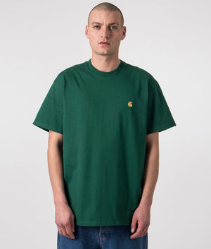 Relaxed-Fit-Chase-T-Shirt-1YWXX-Chervil/Gold-Carhartt-WIP-EQVVS