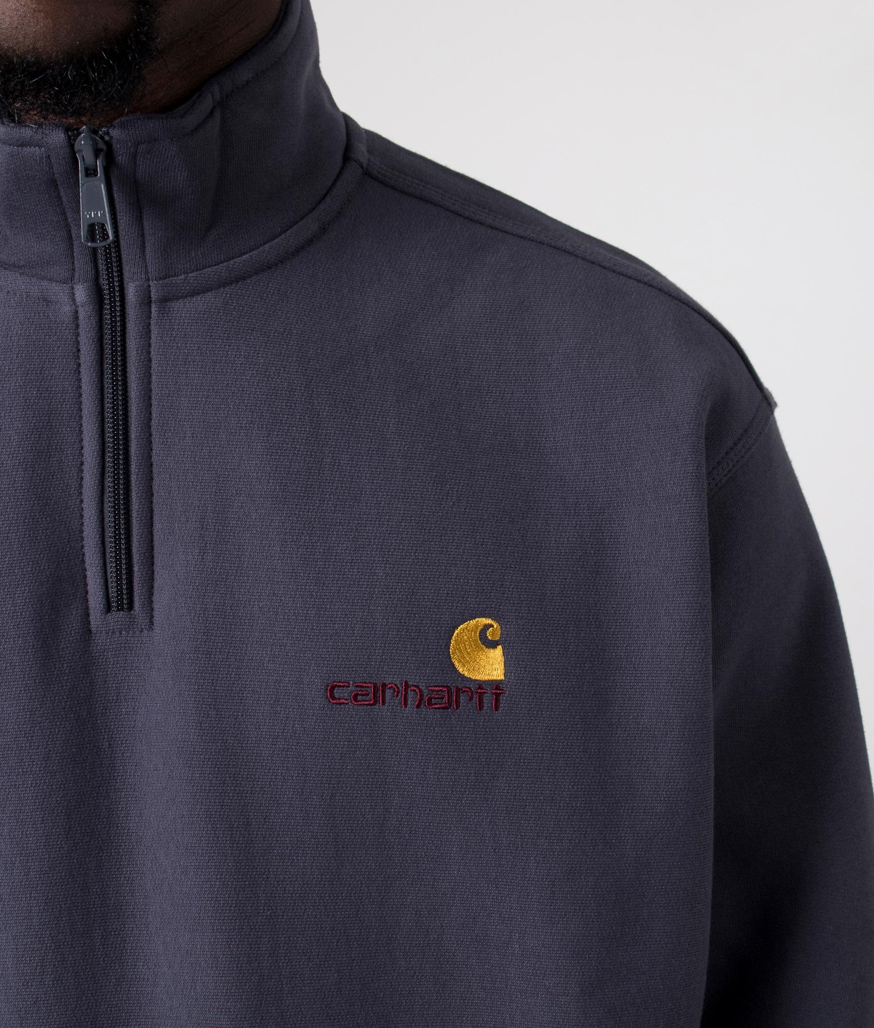 Carhartt Relaxed Half Zip American Script Sweatshirt in Zeus