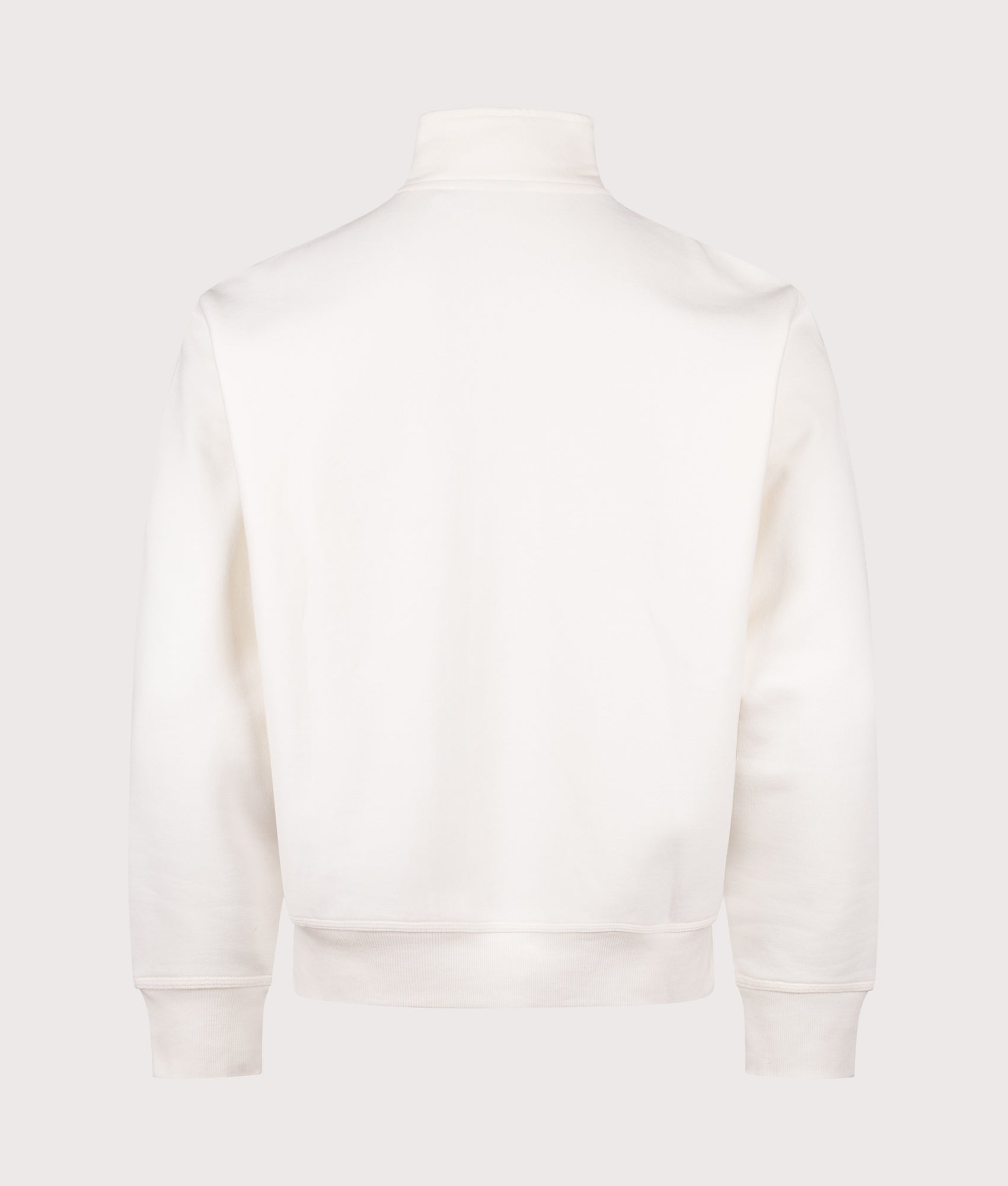 Carhartt WIP styling Relaxed Fit Quarter Zip American Script Sweatshirt in Wax at EQVVS Menswear. Back shot.