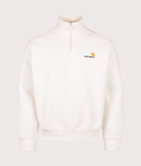 Loose Fit Quarter Zip American Script Sweatshirt: D6XX Wax 