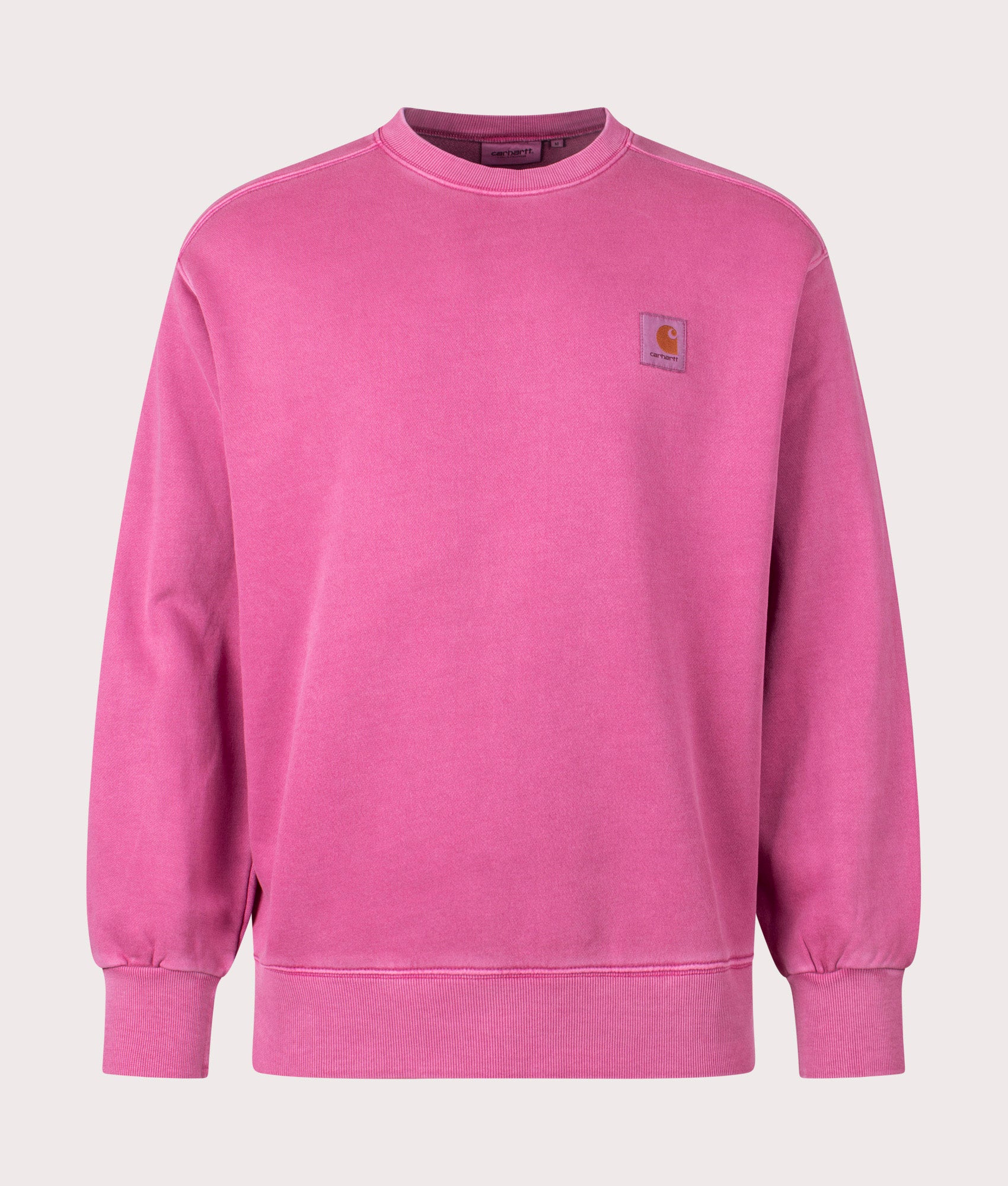 Oversized Nelson Sweatshirt in Magenta by Carhartt WIP. EQVVS Front Angle Shot.