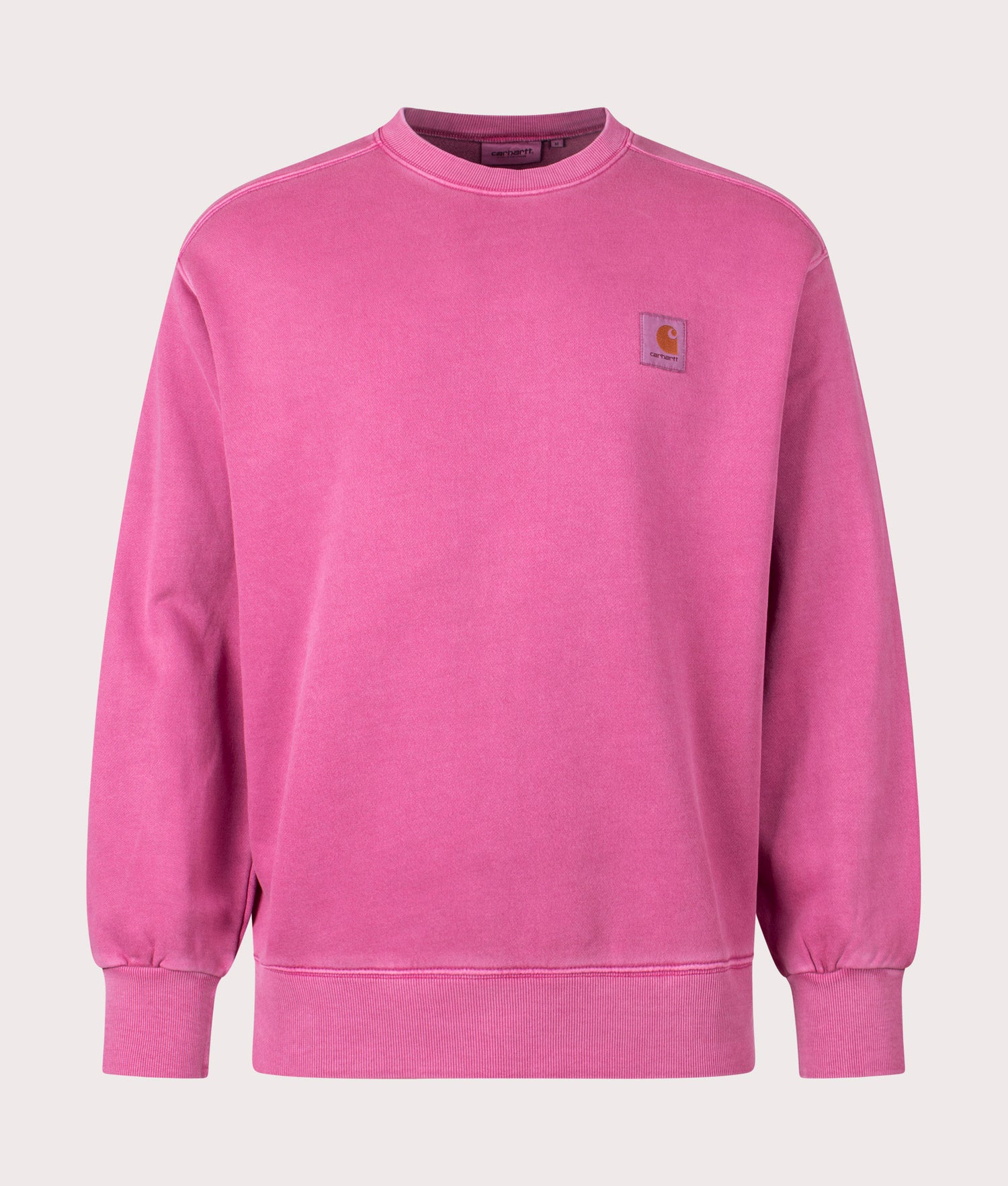 【carhartt】\"Nelson Sweat\"ロゴラベル付 スウェットシャツ/pink carhartt】