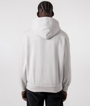 Carhartt WIP Oversized Nelson Hoodie in Sonic Silver grey, 100% Cotton. back Shot at EQVVS