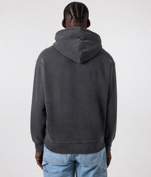 Carhartt WIP Oversized Nelson Hoodie in Charcoal Grey, 100% Cotton. Back model Shot at EQVVS