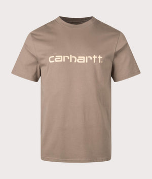 Script T-Shirt in Ranch by Carhartt WIP. EQVVS Front Angle Shot.