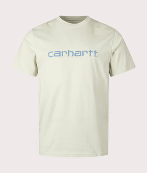 Script T-Shirt in Beryl Sorrent by Carhartt WIP. EQVVS Front Angle Shot.
