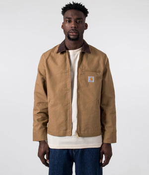 Carhartt WIP Detroit Jacket in Hamilton Brown with Tobacco Rigid Collar, 100% Cotton front Shot EQVVS