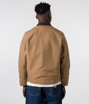 Carhartt WIP Detroit Jacket in Hamilton Brown with Tobacco Rigid Collar, 100% Cotton Back Shot EQVVS