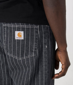 Carhartt WIP Orlean Pants in Orelan Stripe/Black/White. Detail shot at EQVVS.