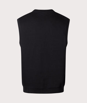 Script Vest Sweatshirt in Black White by Carhartt . EQVVS Back Angle Shot.