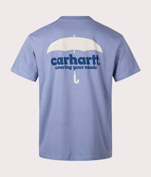 Carhartt WIP Relaxed Fit Covers T-Shirt in Bay Blue 100% Cotton Back Shot at EQVVS