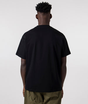 Carhartt WIP Relaxed Fit R&D T-Shirt in Black, 100% Organic Cotton Model Back Shot at EQVVS