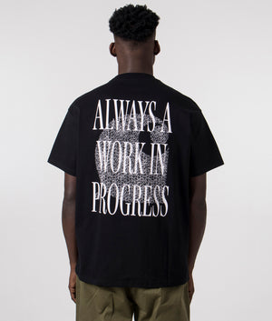Carhartt WIP Relaxed Fit Always a WIP T-Shirt in Black with White Back Print, 100% Organic Cotton Back Shot at EQVVS
