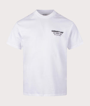 Carhartt Relaxed Fit Less Troubles T-Shirt in white Front shot at EQVVS
