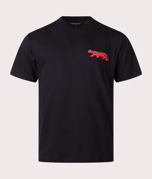 Carhartt Relaxed Fit Rocky T-Shirt in black front shot at EQVVS