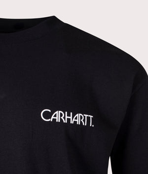 Carhartt Relaxed Fit Soil T-Shirt In Black Detail shot at EQVVS