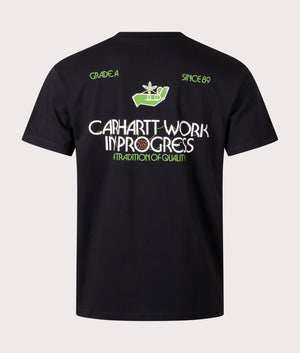 Carhartt Relaxed Fit Soil T-Shirt In Black back logo shot at EQVVS