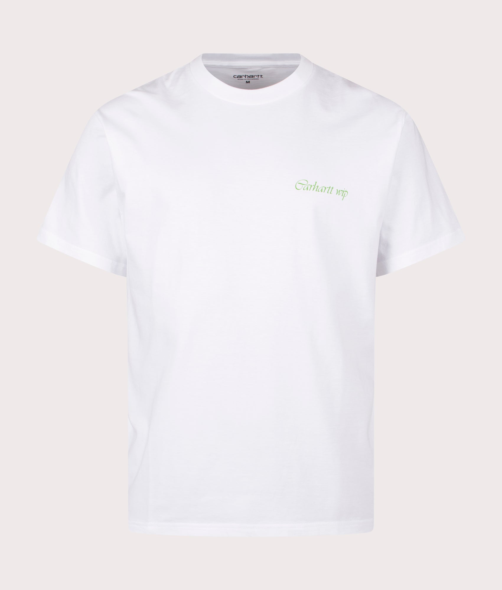 Carhartt WIP Relaxed Fit Work & Play T-Shirt in White. Front angle shot at EQVVS.