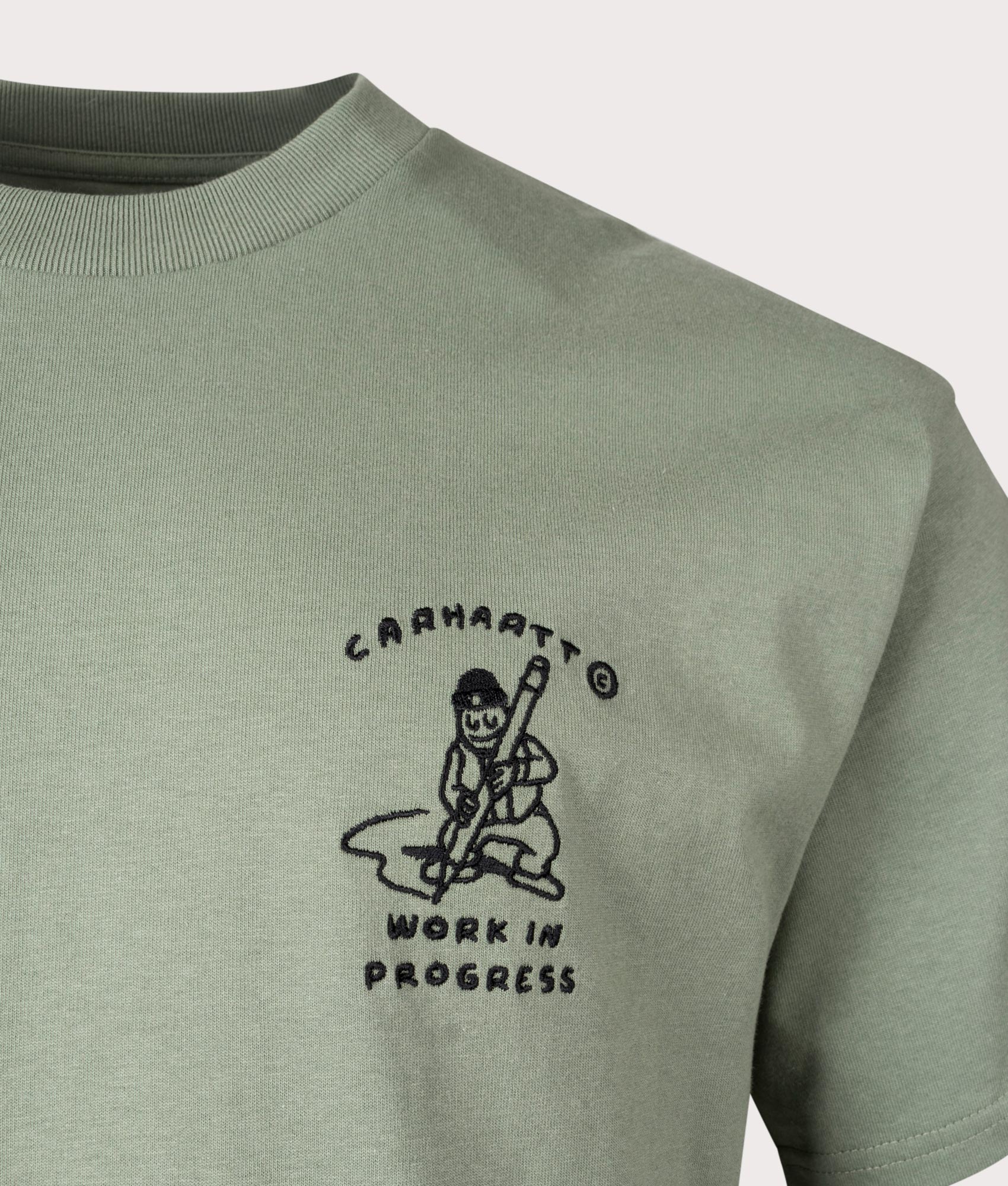 Relaxed Fit Icons T-Shirt in Park Black by Carhartt Wip. EQVVS Detail Shot.