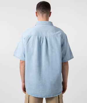 Ody Shirt by Carhartt WIP. Blue Stone Bleached Denim. Back Shot at EQVVS.
