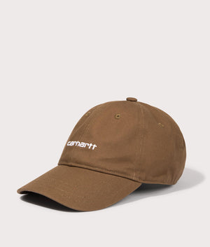 Canvas Script Cap in Lumbar/ White by Carhartt. EQVVS Side Angle Shot