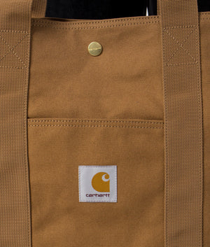 Carhartt WIP Canvas Tote in Hamilton Brown, 100% Cotton Detail shot at EQVVS