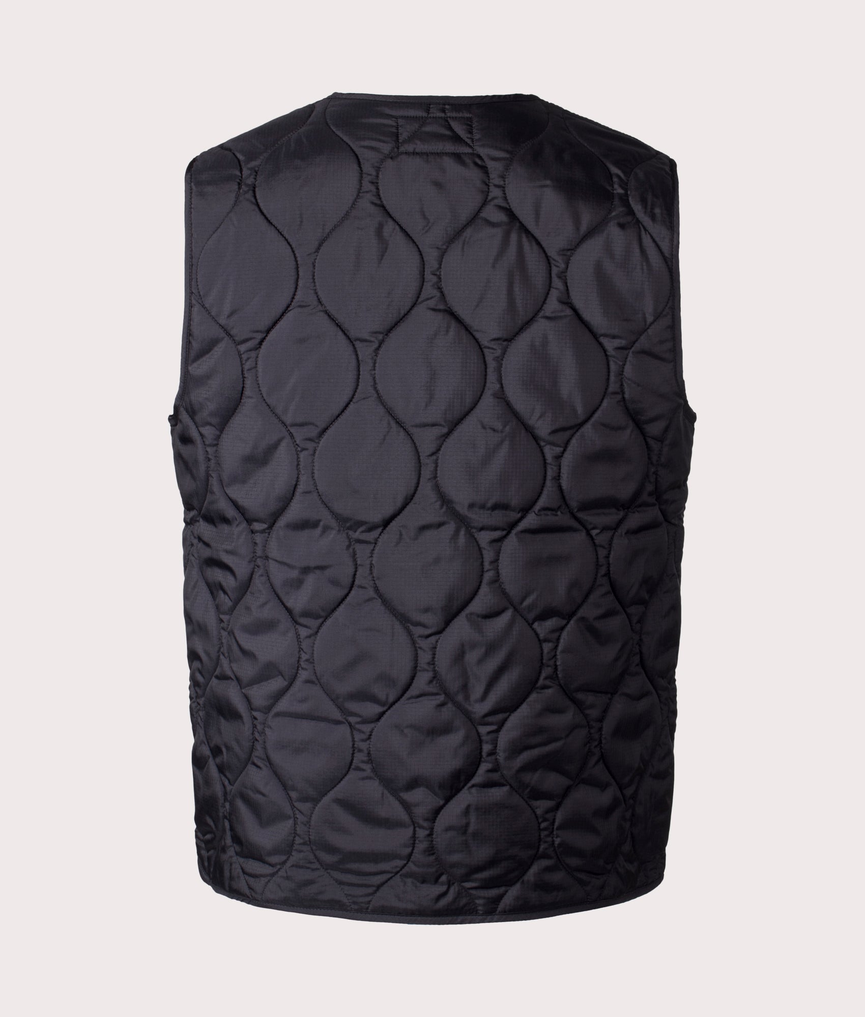 Carhartt WIP Skyton Vest in Black, 100% Recycled Polyester at EQVVS. Back shot. 