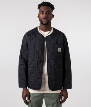 Carhartt WIP Skyton Quilted Liner in Black, 100% polyester front Shot at EQVVS