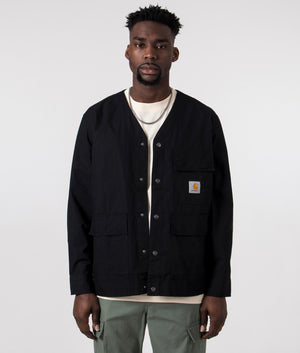 Carhartt WIP Elroy Overshirt in Black, 100% Cotton Front Shot at EQVVS