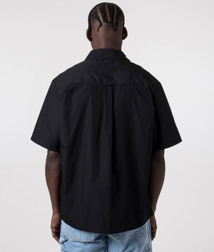 Carhartt WIP Short Sleeve Craft Shirt in Black. back Shot at EQVVS