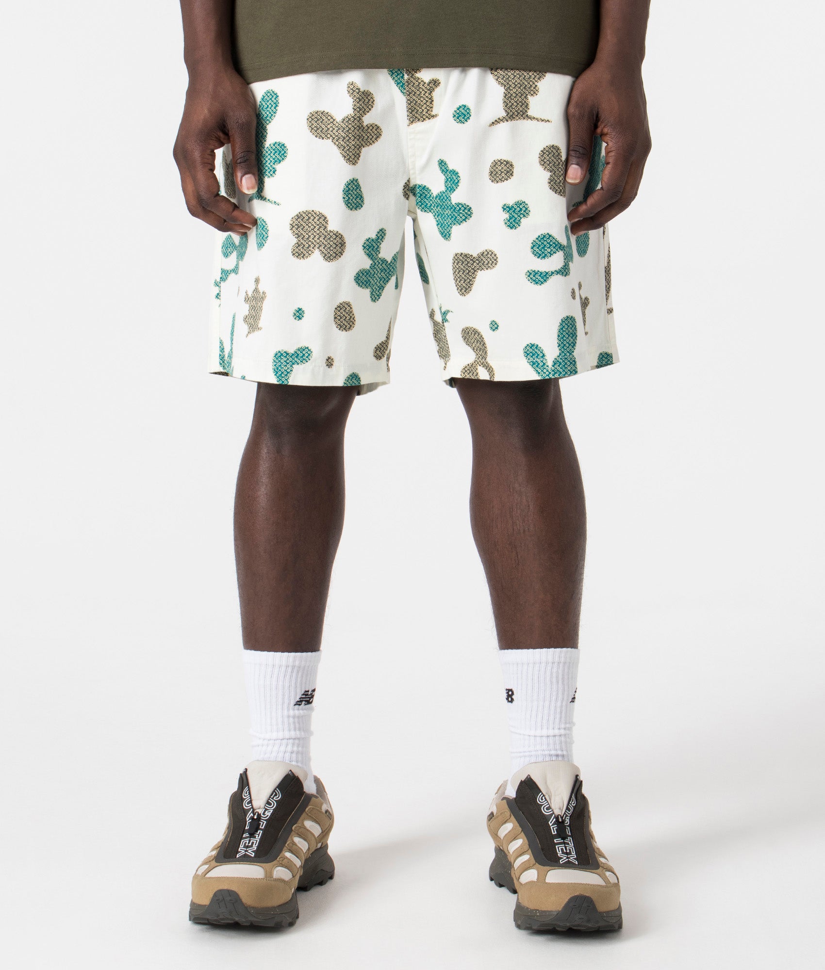 Opus Shorts in Wax by Carhartt. EQVVS Model Shot. 