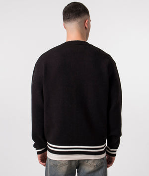 Carhartt Relaxed Fit Onyx Cardigan in black back shot at EQVVS