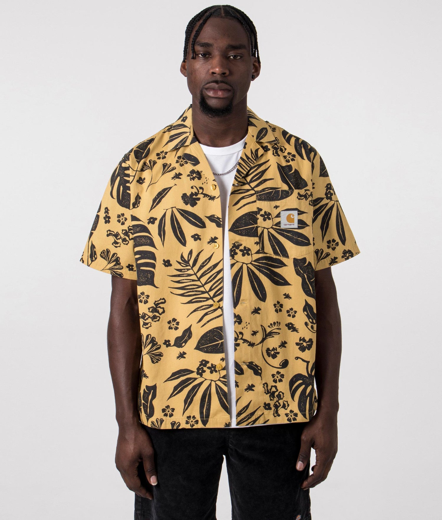 Short Sleeve Woodblock Shirt in Bourbon Yellow | Carhartt