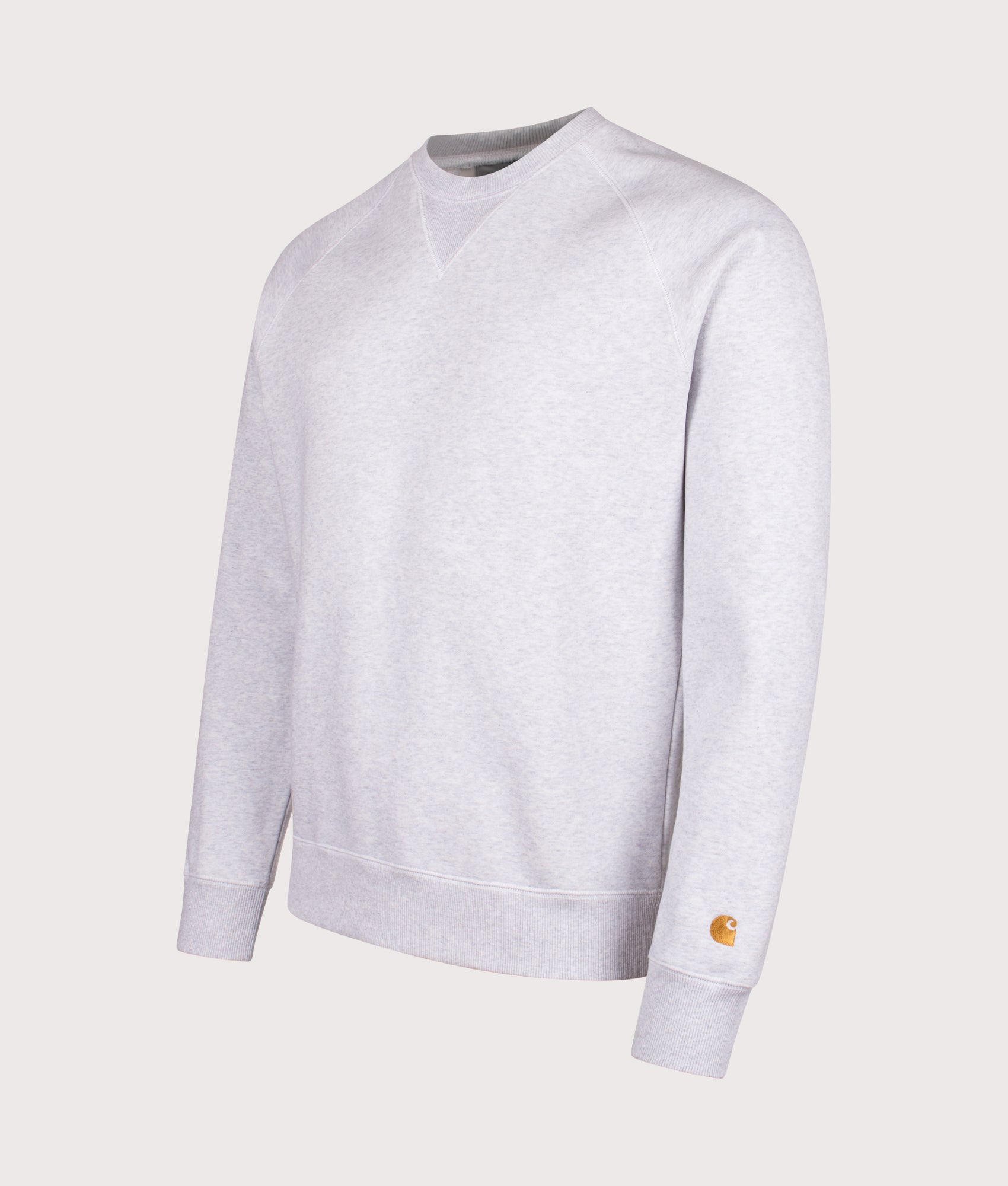 Chase Sweatshirt in Ash Heather/Gold | Carhartt WIP | EQVVS | Front angle shot 