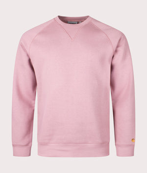 Carhartt WIP Chase Sweatshirt in Glassy Pink Front Shot at EQVVS