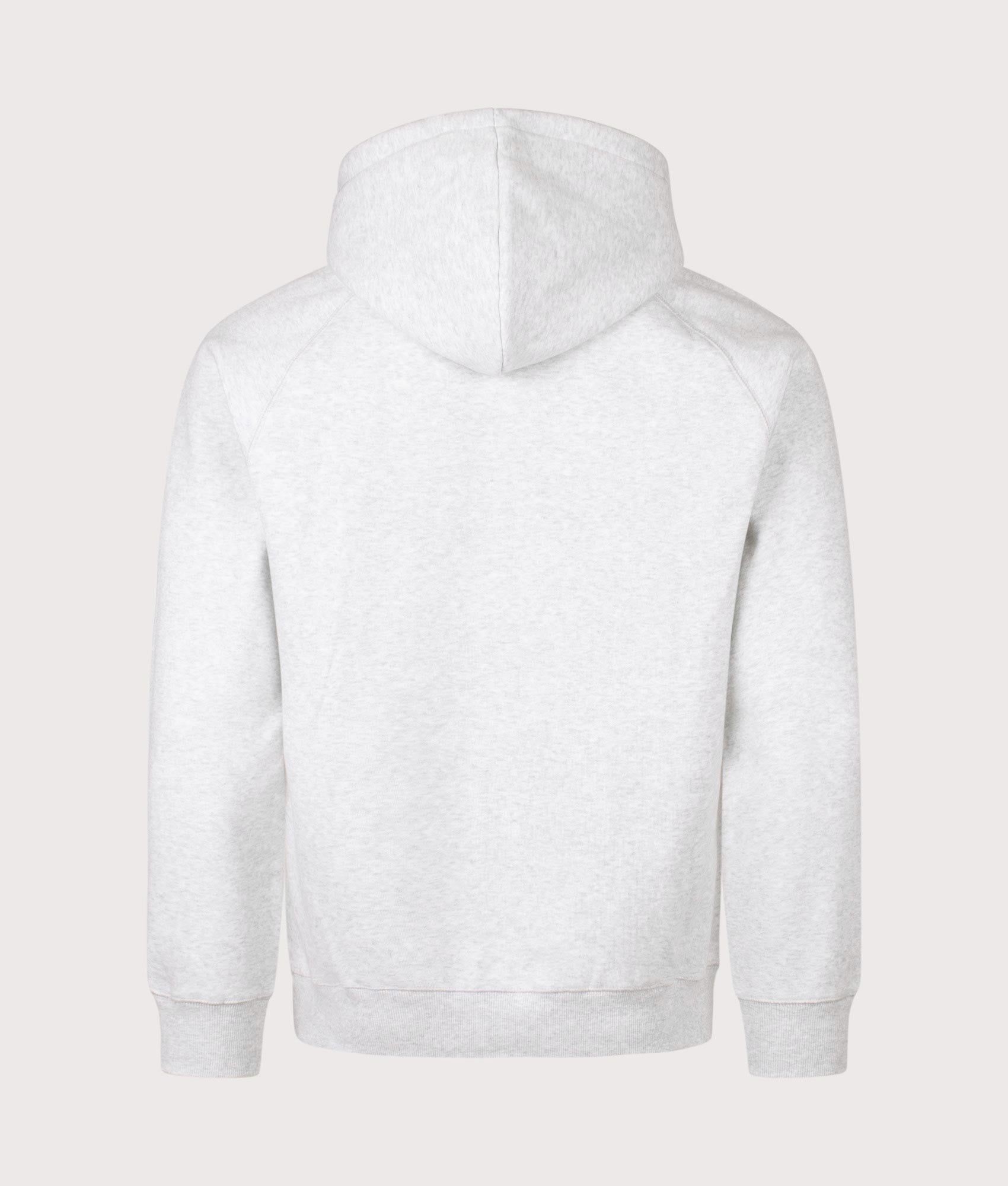 Carhartt WIP Chase Hoodie in Ash Heather/Gold at EQVVS Menswear. Back shot.
