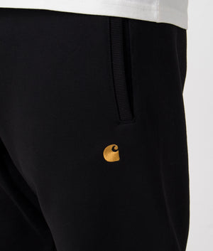 Chase Joggers in Black by Carhartt Wip. EQVVS Detail Shot.