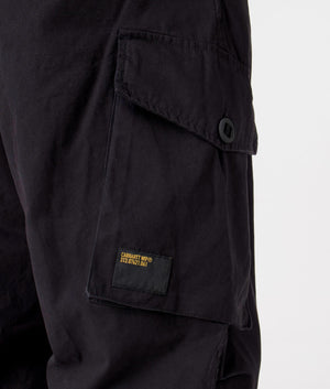 Carhartt WIP Unity Pants in Black, Relaxed Fit, 100% Cotton Detail Shot at EQVVS