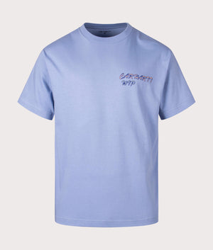 Relaxed Fit Gelato T-Shirt in Charm Blue by Carhartt WIP. EQVVS Front Angle Shot.