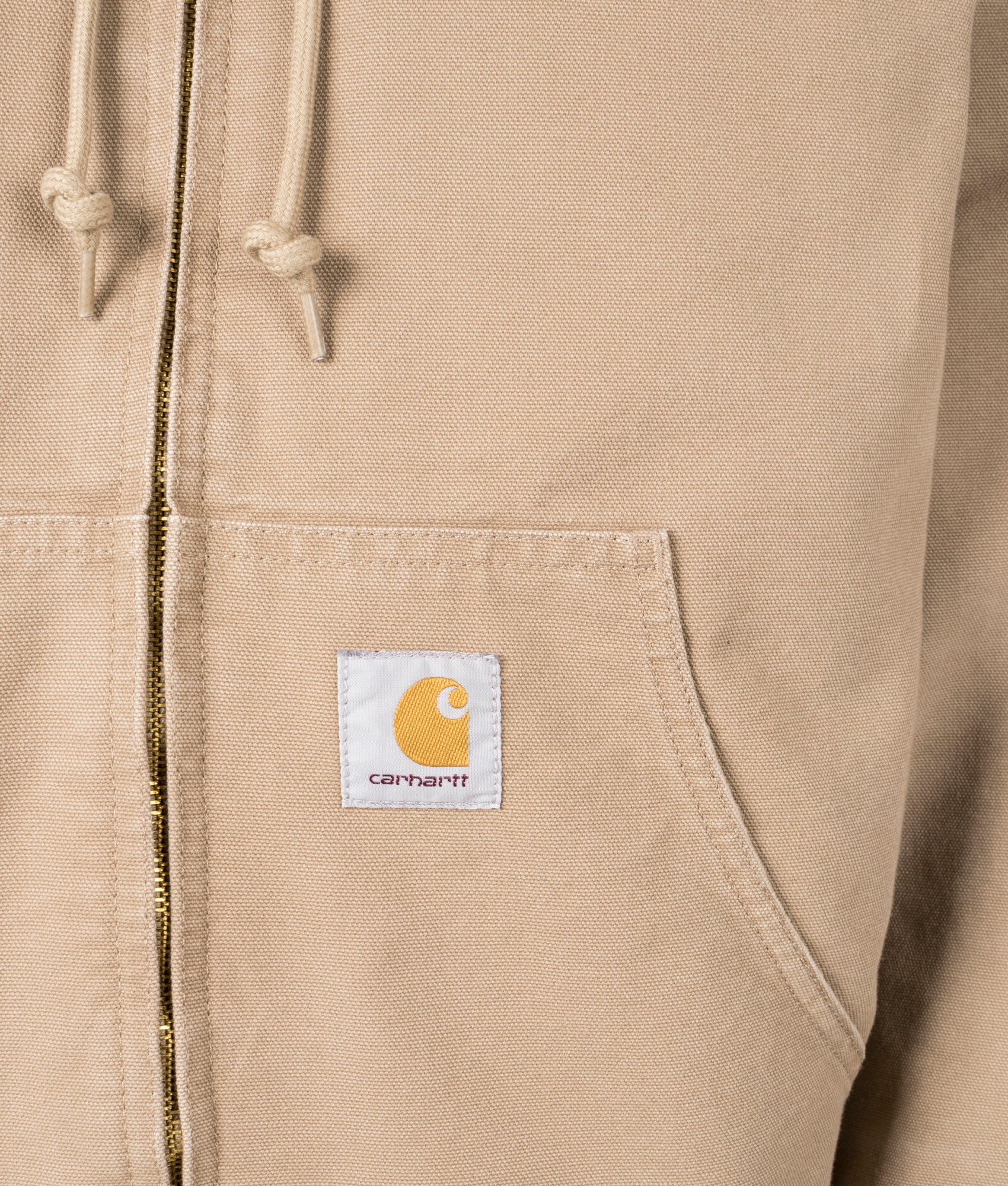 Carhartt WIP Relaxed Fit OG Active Jacket in Peanut at EQVVS Mensweat Detial shot
