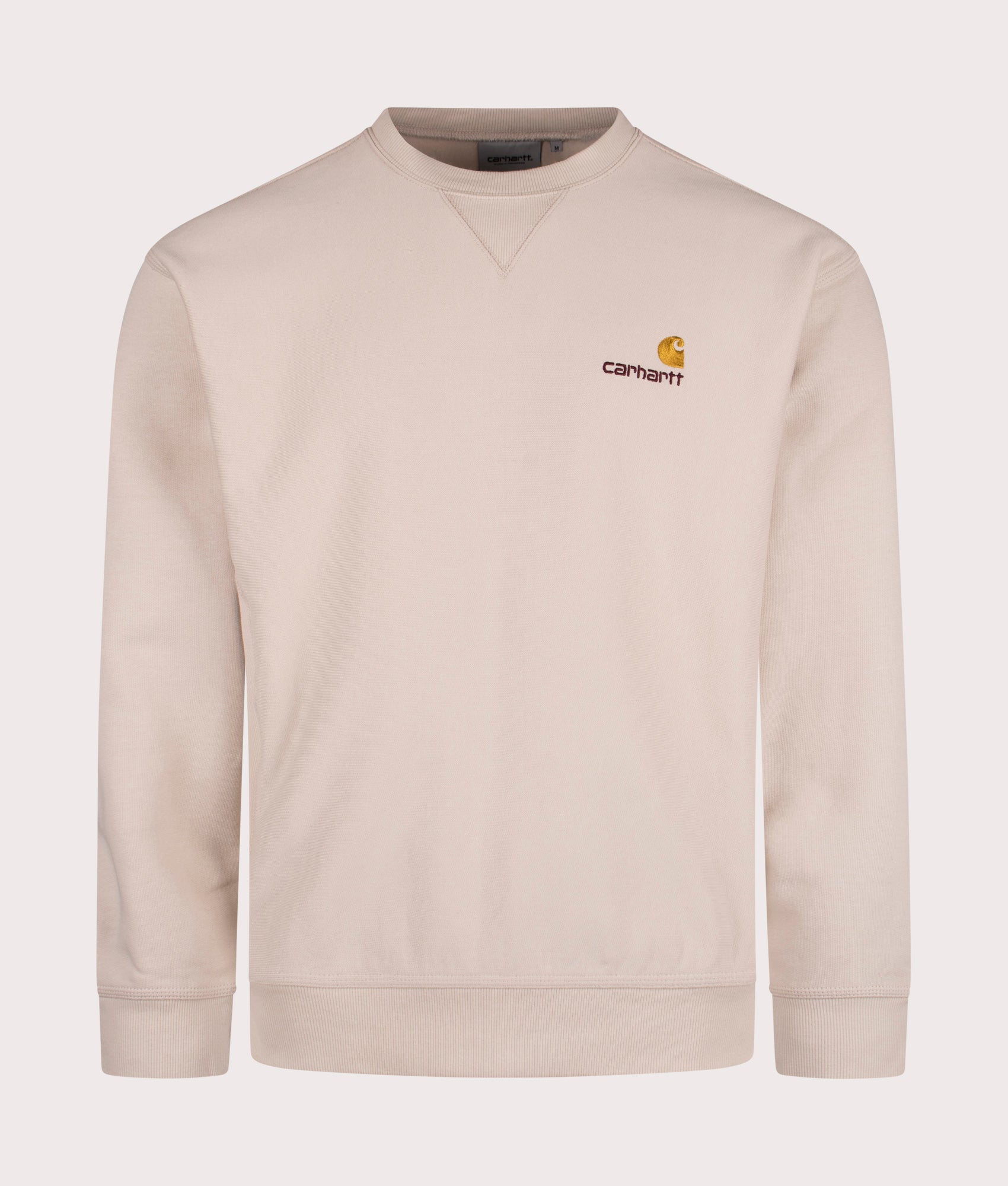 Carhartt WIP Relaxed Fit American Script Sweatshirt in Moonbeam at EQVVS Menswear Front Shot
