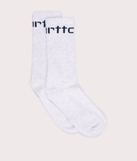 Carhartt Logo Socks: 2IMXX Ash Heather/Duck Blue 