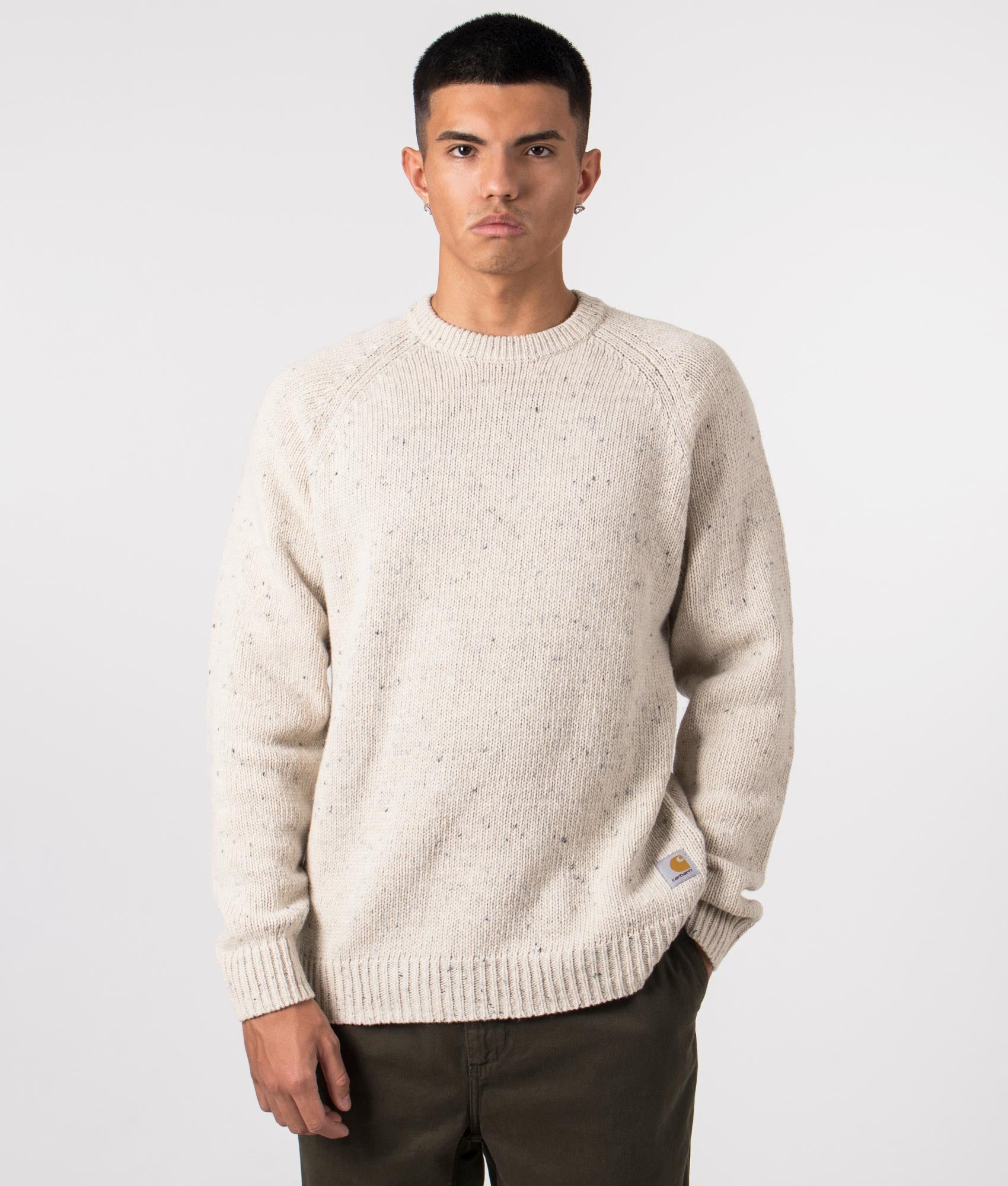 Anglistic Jumper Speckled Moonbeam - Carhartt WIP - EQVVS. Front shot. 