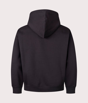 Carhartt WIP Oversized Fit Brown Ducks Hoodie in Black. Back angle shot at EQVVS.