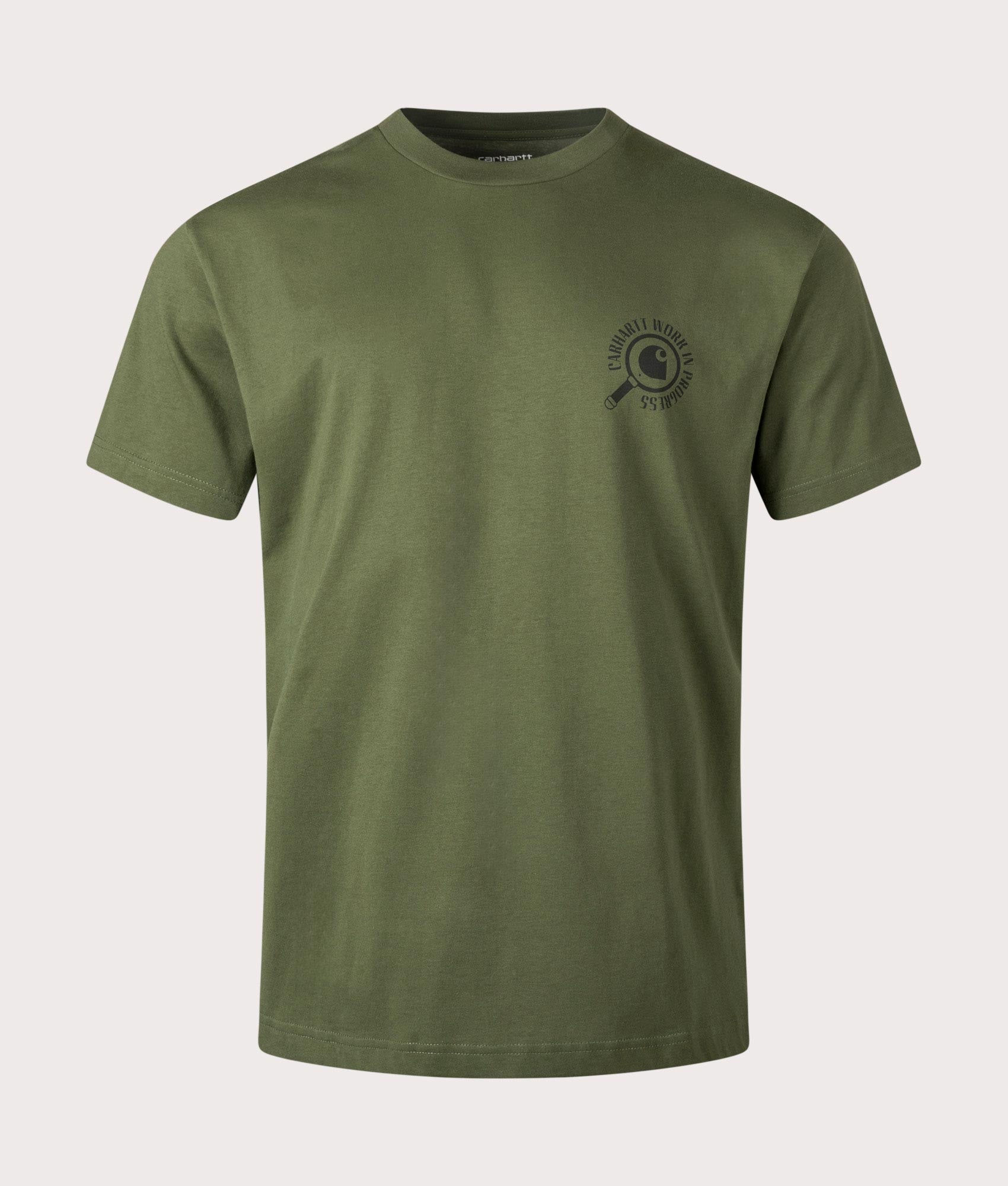 Carhartt WIP Inspector T-Shirt in Tarragon. Shot at EQVVS, front shot. 