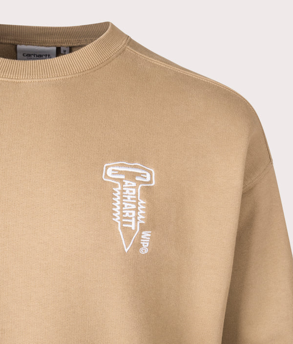 Carhartt WIP Cross Screw Sweatshirt in Peanut | EQVVS Menswear