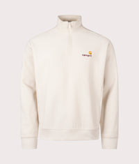 Relaxed Fit Half Zip American Script Sweatshirt: MOOXX Moonbeam 