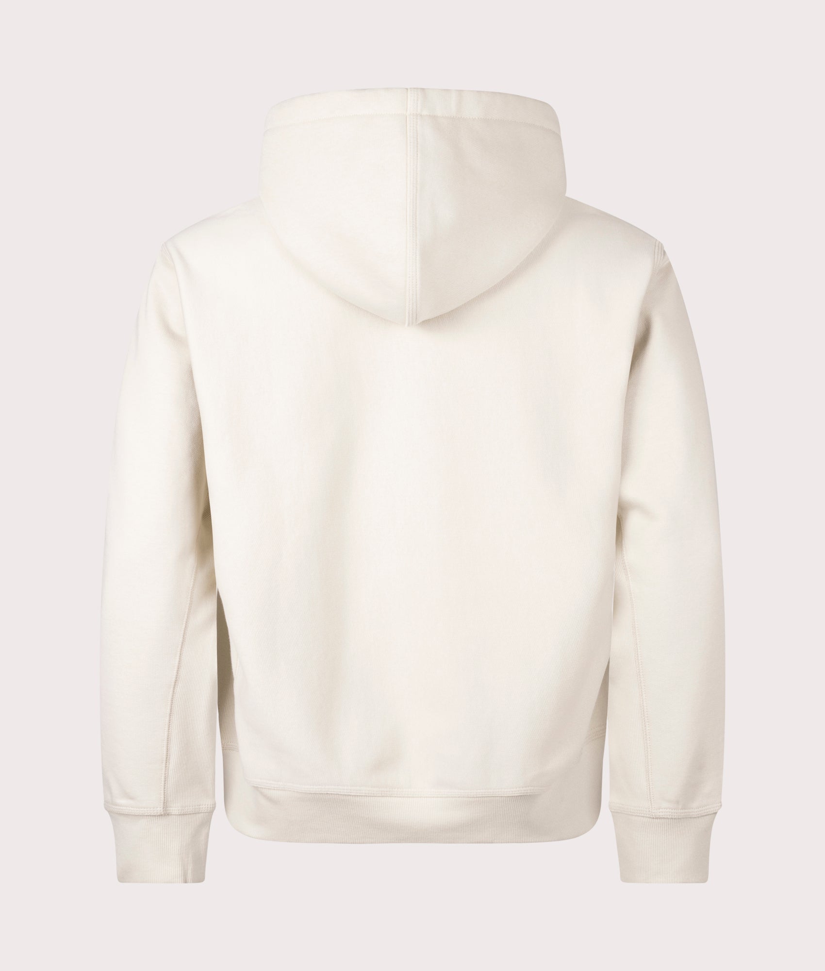Carhartt WIP Hooded American Script Sweatshirt in Moonbeam at EQVVS. Back Shot. 