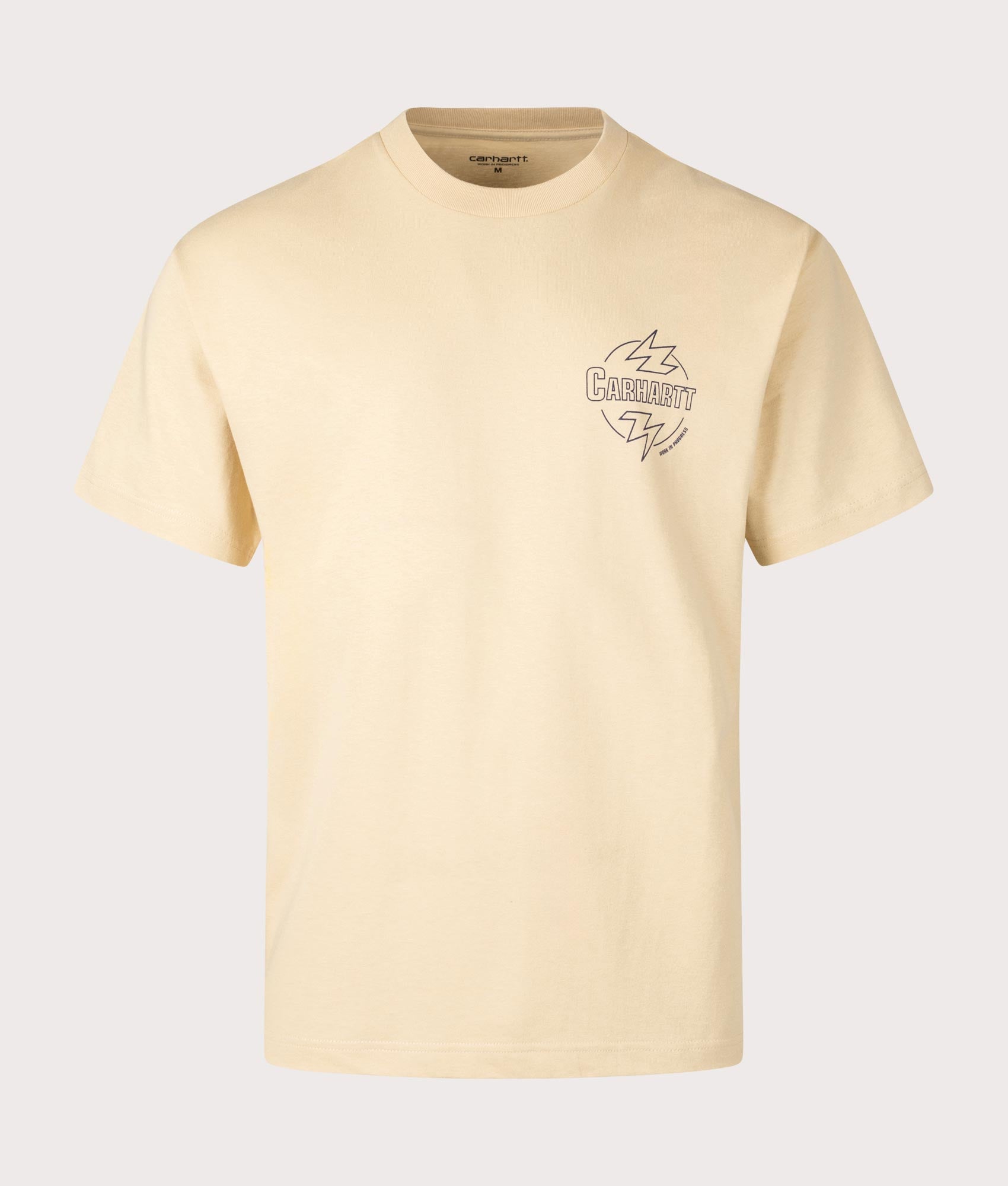 Relaxed Fit Ablaze T-Shirt in Cornsilk by Carhartt WIP. EQVVS Front Angle Shot.
