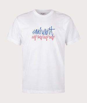 Relaxed Fit Stereo T-Shirt in White by Carhartt WIP. EQVVS Front Angle Shot.